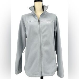 Columbia Women’s large Light Gray Full‎ Zipper Front Interchange Fleece Jacket